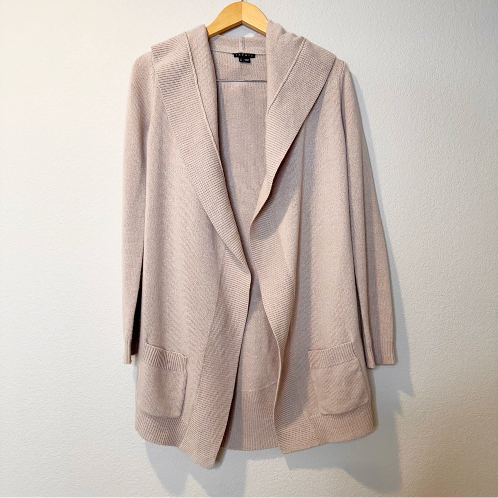 Theory 100% Cashmere Hooded Cardigan Sweater